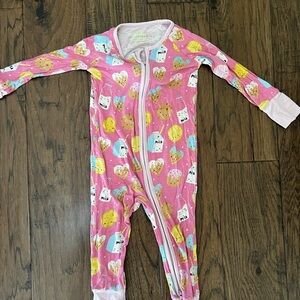 Little Sleepies Pink Ice Cream and Heart Footie